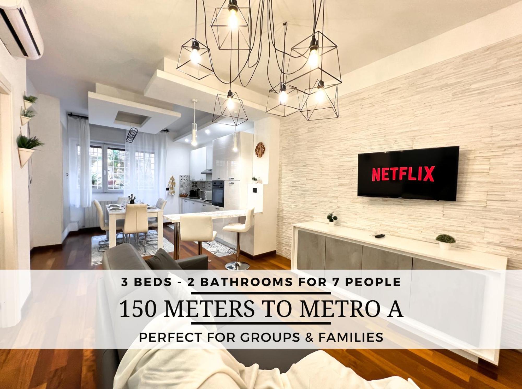 Unique House - 3 Bedrooms & 2 Bathrooms With 4 Beds - 100 Meters To The Metro A Róma Kültér fotó